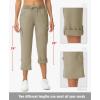 imageTBMPOY Womens Cargo Capris with Pockets Lightweight Hiking Capris Pants Quick Dry Casual Cropped Pants Summer Trip CottonStyle 2grey Khaki