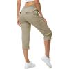 imageTBMPOY Womens Cargo Capris with Pockets Lightweight Hiking Capris Pants Quick Dry Casual Cropped Pants Summer Trip CottonStyle 2grey Khaki