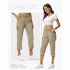 imageTBMPOY Womens Cargo Capris with Pockets Lightweight Hiking Capris Pants Quick Dry Casual Cropped Pants Summer Trip CottonStyle 2grey Khaki
