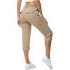 imageTBMPOY Womens Cargo Capris with Pockets Lightweight Hiking Capris Pants Quick Dry Casual Cropped Pants Summer Trip CottonStyle 2khaki