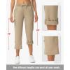 imageTBMPOY Womens Cargo Capris with Pockets Lightweight Hiking Capris Pants Quick Dry Casual Cropped Pants Summer Trip CottonStyle 2khaki