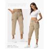 imageTBMPOY Womens Cargo Capris with Pockets Lightweight Hiking Capris Pants Quick Dry Casual Cropped Pants Summer Trip CottonStyle 2khaki