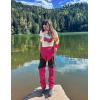 imageTBMPOY Womens Hiking Cargo Pants Outdoor Waterproof Windproof Softshell Fleece Snow Pants8rose