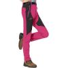 imageTBMPOY Womens Hiking Cargo Pants Outdoor Waterproof Windproof Softshell Fleece Snow Pants8rose