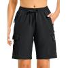 imageTBMPOY Womens Hiking Cargo Shorts 85quot Lightweight QuickDry Water Resistant Athletic Shorts with Zipper PocketsDark Grey