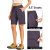imageTBMPOY Womens Hiking Cargo Shorts 85quot Lightweight QuickDry Water Resistant Athletic Shorts with Zipper PocketsGrey Purple