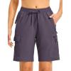 imageTBMPOY Womens Hiking Cargo Shorts 85quot Lightweight QuickDry Water Resistant Athletic Shorts with Zipper PocketsGrey Purple
