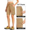 imageTBMPOY Womens Hiking Cargo Shorts 85quot Lightweight QuickDry Water Resistant Athletic Shorts with Zipper PocketsKhaki
