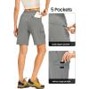 imageTBMPOY Womens Hiking Cargo Shorts 85quot Lightweight QuickDry Water Resistant Athletic Shorts with Zipper PocketsLight Grey