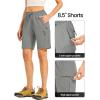 imageTBMPOY Womens Hiking Cargo Shorts 85quot Lightweight QuickDry Water Resistant Athletic Shorts with Zipper PocketsLight Grey
