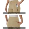 imageTBMPOY Womens Hiking Pants Lightweight Water Resistant Travel Joggers Quick Dry Outdoor Athletic Pants Zipper PocketsLight Khaki