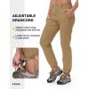 imageTBMPOY Womens Lightweight Hiking Pants Water Resistant Quick Dry Travel Work Outdoor Fishing Pants Zipper PocketsKhaki