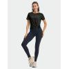 imageTBMPOY Womens Short Sleeve Workout Tops TShirts Breathable Quick Dry UPF 30 Athletic Exercise Tee Shirts with Side SlitsBlack