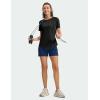 imageTBMPOY Womens Short Sleeve Workout Tops TShirts Breathable Quick Dry UPF 30 Athletic Exercise Tee Shirts with Side SlitsBlack