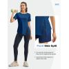 imageTBMPOY Womens Short Sleeve Workout Tops TShirts Breathable Quick Dry UPF 30 Athletic Exercise Tee Shirts with Side SlitsLake Blue