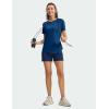 imageTBMPOY Womens Short Sleeve Workout Tops TShirts Breathable Quick Dry UPF 30 Athletic Exercise Tee Shirts with Side SlitsLake Blue