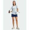 imageTBMPOY Womens Short Sleeve Workout Tops TShirts Breathable Quick Dry UPF 30 Athletic Exercise Tee Shirts with Side SlitsLight Blue