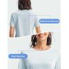 imageTBMPOY Womens Short Sleeve Workout Tops TShirts Breathable Quick Dry UPF 30 Athletic Exercise Tee Shirts with Side SlitsLight Blue