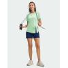 imageTBMPOY Womens Short Sleeve Workout Tops TShirts Breathable Quick Dry UPF 30 Athletic Exercise Tee Shirts with Side SlitsLight Green