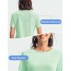 imageTBMPOY Womens Short Sleeve Workout Tops TShirts Breathable Quick Dry UPF 30 Athletic Exercise Tee Shirts with Side SlitsLight Green