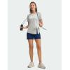 imageTBMPOY Womens Short Sleeve Workout Tops TShirts Breathable Quick Dry UPF 30 Athletic Exercise Tee Shirts with Side SlitsLight Grey