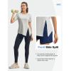 imageTBMPOY Womens Short Sleeve Workout Tops TShirts Breathable Quick Dry UPF 30 Athletic Exercise Tee Shirts with Side SlitsLight Grey