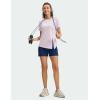 imageTBMPOY Womens Short Sleeve Workout Tops TShirts Breathable Quick Dry UPF 30 Athletic Exercise Tee Shirts with Side SlitsLight Purple