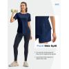 imageTBMPOY Womens Short Sleeve Workout Tops TShirts Breathable Quick Dry UPF 30 Athletic Exercise Tee Shirts with Side SlitsNavy