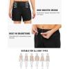 imageTBMPOY Womens Swim Board Shorts with Zipper Pockets 5 High Waisted Bathing Suit Swimwear Quick Dry Beach ShortBlack