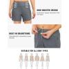imageTBMPOY Womens Swim Board Shorts with Zipper Pockets 5 High Waisted Bathing Suit Swimwear Quick Dry Beach ShortGrey Blue