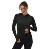 imageTBMPOY Womens UPF 50 Sun Protection Hoodie Shirt Long Sleeve Fishing Hiking Outdoor UV Shirt Lightweight1 Pocketblack