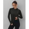 imageTBMPOY Womens UPF 50 Sun Protection Hoodie Shirt Long Sleeve Fishing Hiking Outdoor UV Shirt Lightweight1 Pocketblack