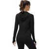 imageTBMPOY Womens UPF 50 Sun Protection Hoodie Shirt Long Sleeve Fishing Hiking Outdoor UV Shirt Lightweight1 Pocketblack