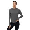 imageTBMPOY Womens UPF 50 Sun Protection Hoodie Shirt Long Sleeve Fishing Hiking Outdoor UV Shirt Lightweight1 Pocketdark Grey