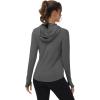 imageTBMPOY Womens UPF 50 Sun Protection Hoodie Shirt Long Sleeve Fishing Hiking Outdoor UV Shirt Lightweight1 Pocketdark Grey