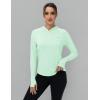 imageTBMPOY Womens UPF 50 Sun Protection Hoodie Shirt Long Sleeve Fishing Hiking Outdoor UV Shirt Lightweight1 Pocketgreen