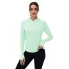 imageTBMPOY Womens UPF 50 Sun Protection Hoodie Shirt Long Sleeve Fishing Hiking Outdoor UV Shirt Lightweight1 Pocketgreen