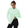 imageTBMPOY Womens UPF 50 Sun Protection Hoodie Shirt Long Sleeve Fishing Hiking Outdoor UV Shirt Lightweight1 Pocketgreen