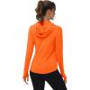 imageTBMPOY Womens UPF 50 Sun Protection Hoodie Shirt Long Sleeve Fishing Hiking Outdoor UV Shirt Lightweight1 Pocketorange