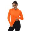 imageTBMPOY Womens UPF 50 Sun Protection Hoodie Shirt Long Sleeve Fishing Hiking Outdoor UV Shirt Lightweight1 Pocketorange
