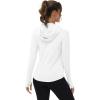 imageTBMPOY Womens UPF 50 Sun Protection Hoodie Shirt Long Sleeve Fishing Hiking Outdoor UV Shirt Lightweight1 Pocketwhite