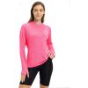imageTBMPOY Womens UPF 50 Sun Protection Hoodie Shirt Long Sleeve Fishing Hiking Outdoor UV Shirt Lightweight11rose