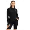 imageTBMPOY Womens UPF 50 Sun Protection Hoodie Shirt Long Sleeve Fishing Hiking Outdoor UV Shirt Lightweight12black