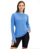 imageTBMPOY Womens UPF 50 Sun Protection Hoodie Shirt Long Sleeve Fishing Hiking Outdoor UV Shirt Lightweight19lake Blue