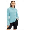 imageTBMPOY Womens UPF 50 Sun Protection Hoodie Shirt Long Sleeve Fishing Hiking Outdoor UV Shirt Lightweight5light Blue