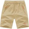 imageTBMPOY Mens 7quot Running Hiking Shorts Quick Dry Athletic Gym Outdoor Sports Workout Short 3 Zipper PocketsA24light Khaki