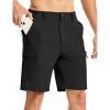 imageTBMPOY Mens Hiking Cargo Shorts 9quot Lightweight Water Resistant Quick Dry Work Shorts 6 Pockets for Travel Camping TacticalBlack