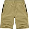 imageTBMPOY Mens Hiking Shorts Lightweight Outdoor Sports Shorts 7quot Quick Dry Athletic Running Gym Shorts with Zipper PocketsKhaki