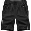 imageTBMPOY Mens Hiking Shorts Quick Dry Athletic Gym Workout Short with Zipper PocketsC13black