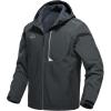 imageTBMPOY Mens Hooded Softshell Jacket Waterproof Windproof Ski Hiking Outerwear Fleece Lined Winter Coat6gray